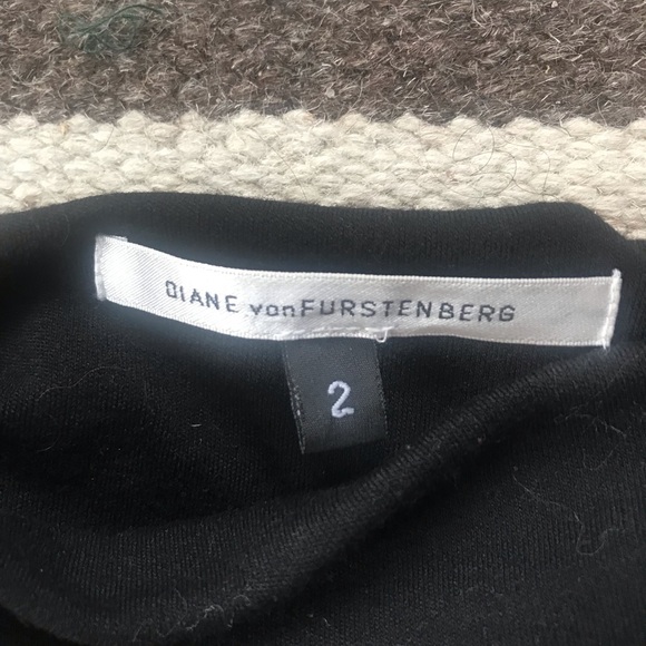 Diane Von Furstenberg  Black wool dress boat neck - Picture 4 of 5